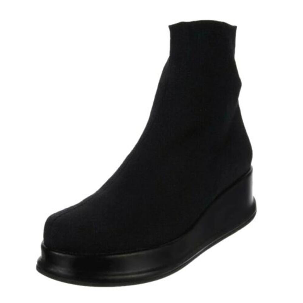 Robert Clergerie Quaras Stretch Knit Platform Leather Sock Boot Vintage